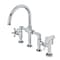 Kingston Brass KS2331NX Industrial Style Bridge Kitchen Faucet with Brass Sprayer, Polished Chrome KS2331NX - alternate 1